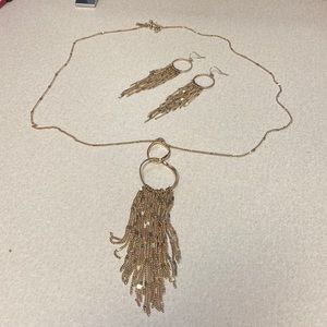 WHBM gold long necklace